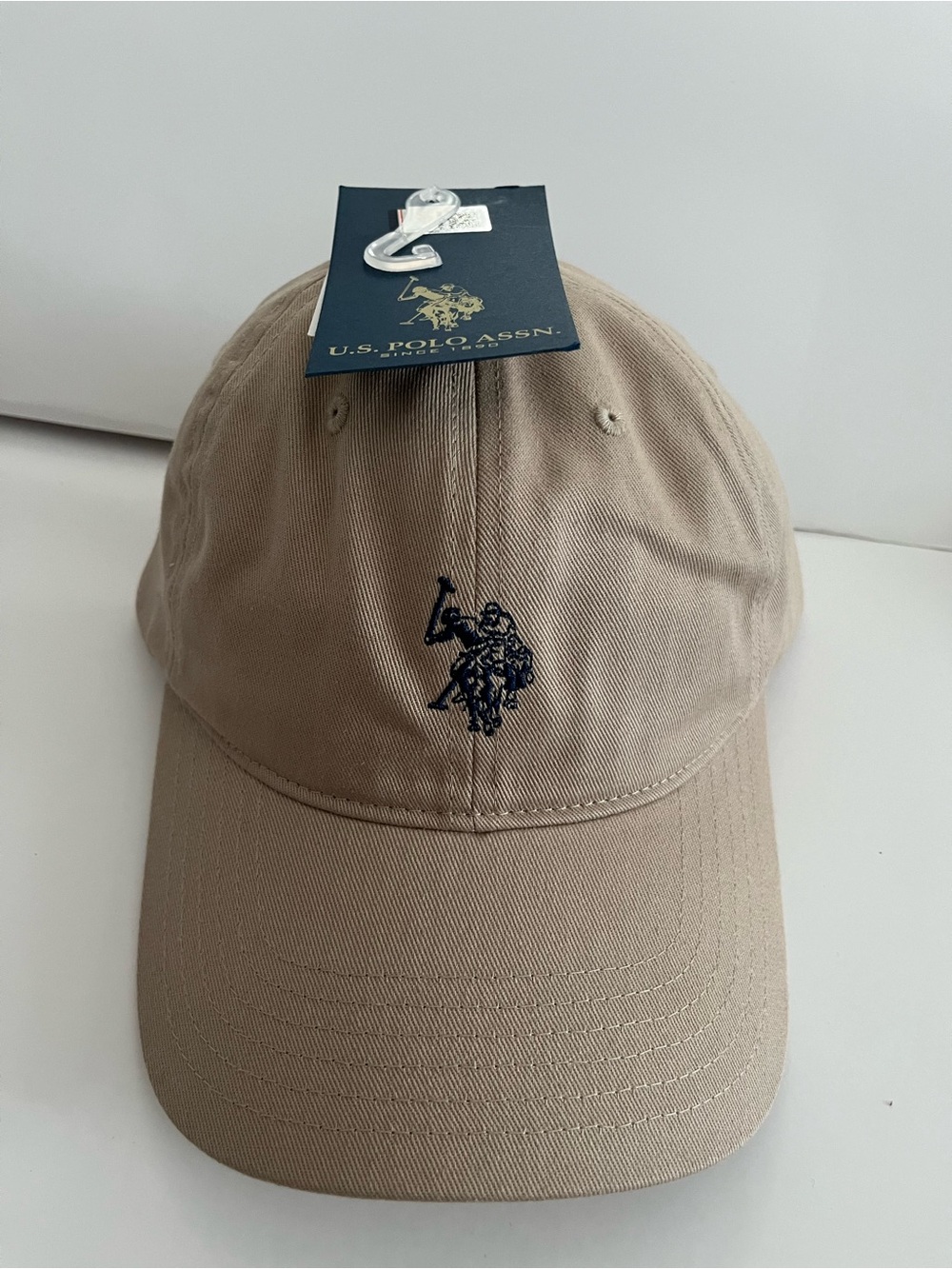 U.S. Polo Assn. Khaki Twill Embroidered Logo Baseball Hat - NWT One Size